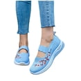 thumbnail image 7 of Orthopedic Shoes for Women Wide Width Breathable Walking Comfortable Slip on Non Slip Lightweight Arch Support Sneakers Light Blue 9.5, 7 of 7