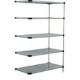thumbnail image 2 of Nexel 5 Tier Solid Galvanized Steel Shelving Add-On Unit, 36"W x 18"D x 74"H, 2 of 6