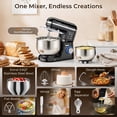thumbnail image 2 of Stand Mixer with 5.5QT Stainless Steel Bowl & Extra 3.5QT Bowl, 10-Speed Tilt-Head Kitchen Mixer with Dough Hook, Beater & Whisk for Bread Dough, Cakes, Cookies & Baking, 2 of 9
