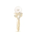thumbnail image 3 of ANGARA Freshwater Cultured Pearl Olive Leaf Vine Ring in 14K Yellow Gold for Women | June Birthstone, Birthday, Anniversary, Jewelry Gift for Women | Pearl Ring, 3 of 9