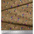 thumbnail image 3 of Soimoi Brown Cotton Voile Fabric Cage & Humming Bird Decor Fabric Printed Yard 42 Inch Wide, 3 of 3