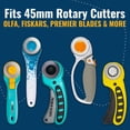 thumbnail image 3 of Premier Blades 45mm Rotary Cutter Blades - (15 Pack) Fits Fiskars, Olfa, Martelli Blades and More - Studio Fabric Cutter Wheel for Fabric & Paper, 3 of 7