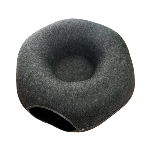 Cama túnel para gatos, cueva, juguetes de Premium, gatito, semicerrado, jugando al escondite, persiguiendo con cremallera, casa cálida para , Gris Profundo 60cm