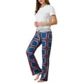 thumbnail image 2 of INSPIRE CHIC Women's Pajamas Yoga Casual Trousers Wide Leg Sleepwear Lounge Pants S Blue, 2 of 6