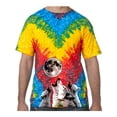 thumbnail image 1 of Wolves with Moon Tie Dye Tee Shirt (bottom print) - Woodstock, 2XL, 1 of 1