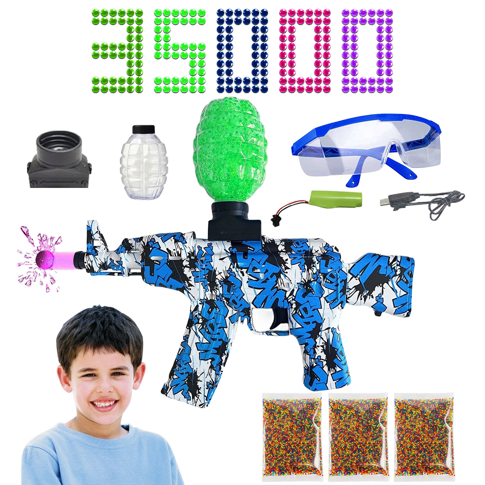 Gel Balls Blaster Splatter,Gel Splat Ball Toys Set,35000 Blasters
