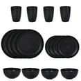 thumbnail image 1 of POINTERTECK 16 Pack Wheat Straw Dinnerware Sets Dishwasher Microwave Safe Dishes Set  Unbreakable Lightweight Plastic Cup Plates and Bowls Sets Reusable Tableware Set for Kids Camping Par, 1 of 9
