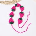 thumbnail image 2 of Breezora Handmade Strawberry Crochet Headband for Girls Women Cute Tie Back Kawaii Red Berry Accessory for Birthday Gifting Parties, 2 of 7