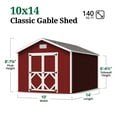 thumbnail image 3 of Little Cottage Co. 10x14 Classic Gable Shed, Outdoor Wood Storage Shed Do-It-Yourself Precut Kit, 3 of 13
