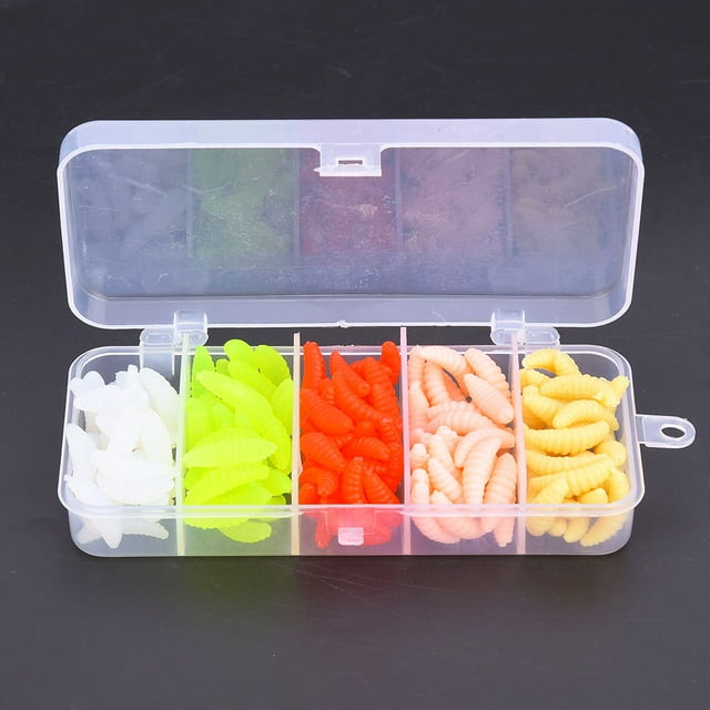 Cebos de gusano realistas Jadeshay Señuelos de pesca Silicona 100 piezas 5 colores