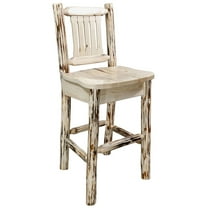 Montana Collection Barstool w/ Back, Ready to Finish, Ergonomic Wooden Seat