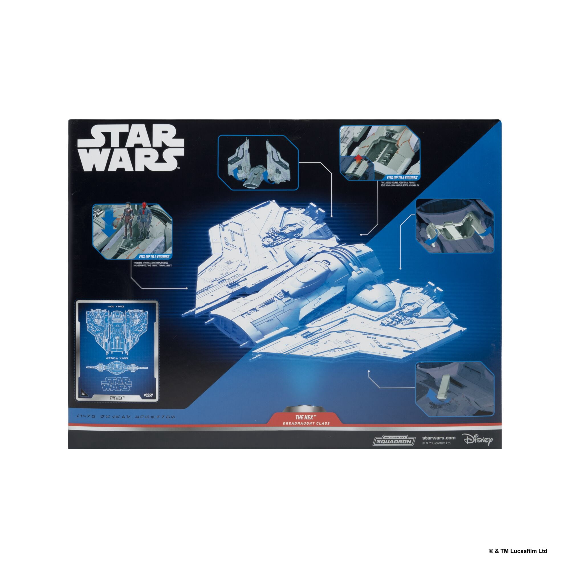 Star Wars™ Micro Galaxy Squadron The Hex - 9-Inch Vehicle with Rotating Wings and Cockpit