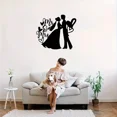 thumbnail image 2 of Metal Wall Art, Bride & Groom Wall Sign, Aesthetic Wall Decoration Wedding Valentine Metal Hanging Ornament, for Home Room Decor, 2 of 3