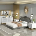 thumbnail image 4 of Towallmark Dresser for Bedroom, 6 Drawer Dresser with Metal Legs, Wood Dresser Chest Organizer with Wide Storage, Modern Chest of Drawers for Bedroom, Living Room, Hallway, Grey, 4 of 7