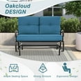 thumbnail image 6 of Outdoor Glider Rocking  2 Person Patio Loveseat Steel Frame Furniture Set for Patio, Garden, Yard, Porch with Resistant Cushions (Peacock Blue), 6 of 8