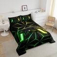 thumbnail image 3 of Erosebridal 3 Pieces Gaming Bedding Set Video Game Comforter Gamer Controller Bed Comforter Set Queen, Neon Lights Gamepad Comforter Set Game Console Bed Set Teens Men Game Home Decor, 3 of 5