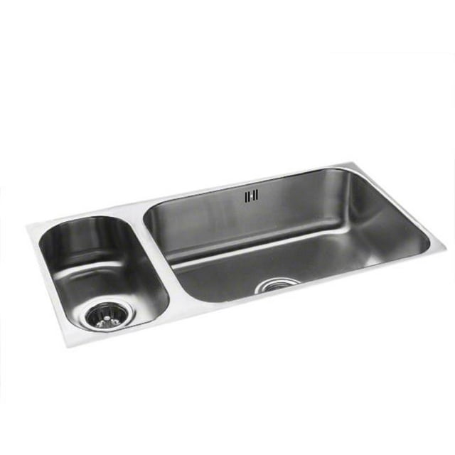 18 Gauge T-304 Double Bowl Undermount Commercial Grade Offset Sink with Integral Overflow