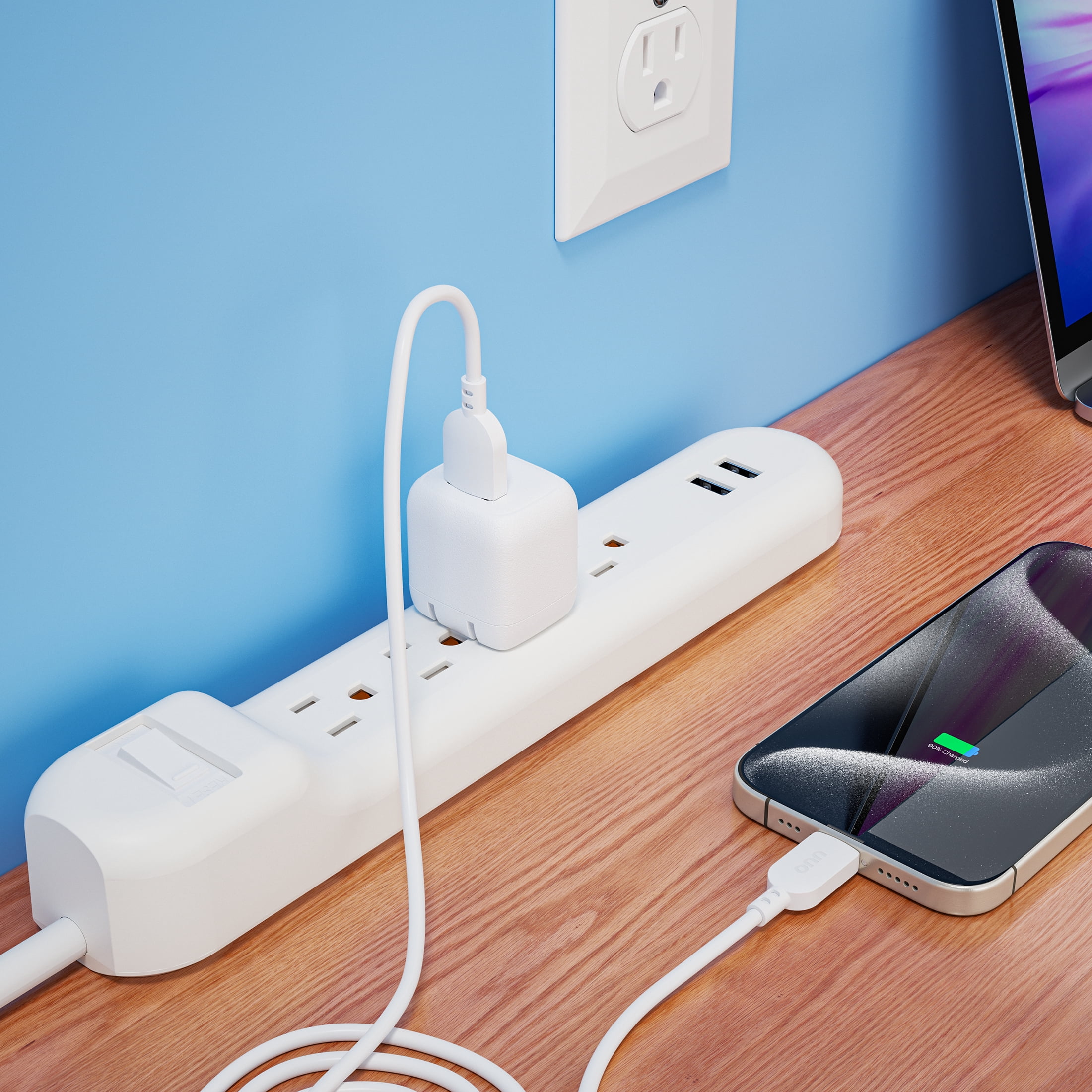 ONN 2.4A Wall USB Charger Universal White