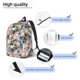 thumbnail image 3 of Bingfone Rose Flowers Print Canvas College Laptop Backpack, Large Capacity Lightweight College Bookbag Casual Daypack-Medium, 3 of 5