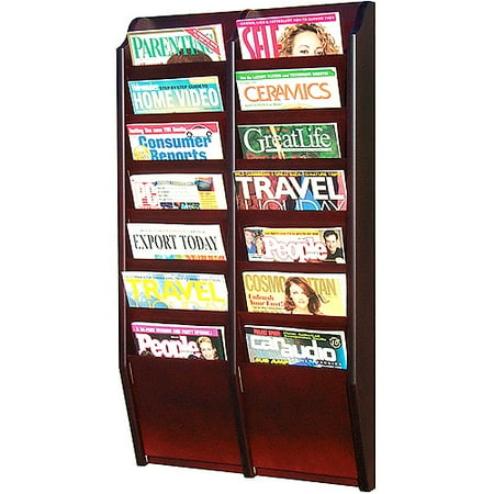 14-Pocket Literature Display, Mahogany