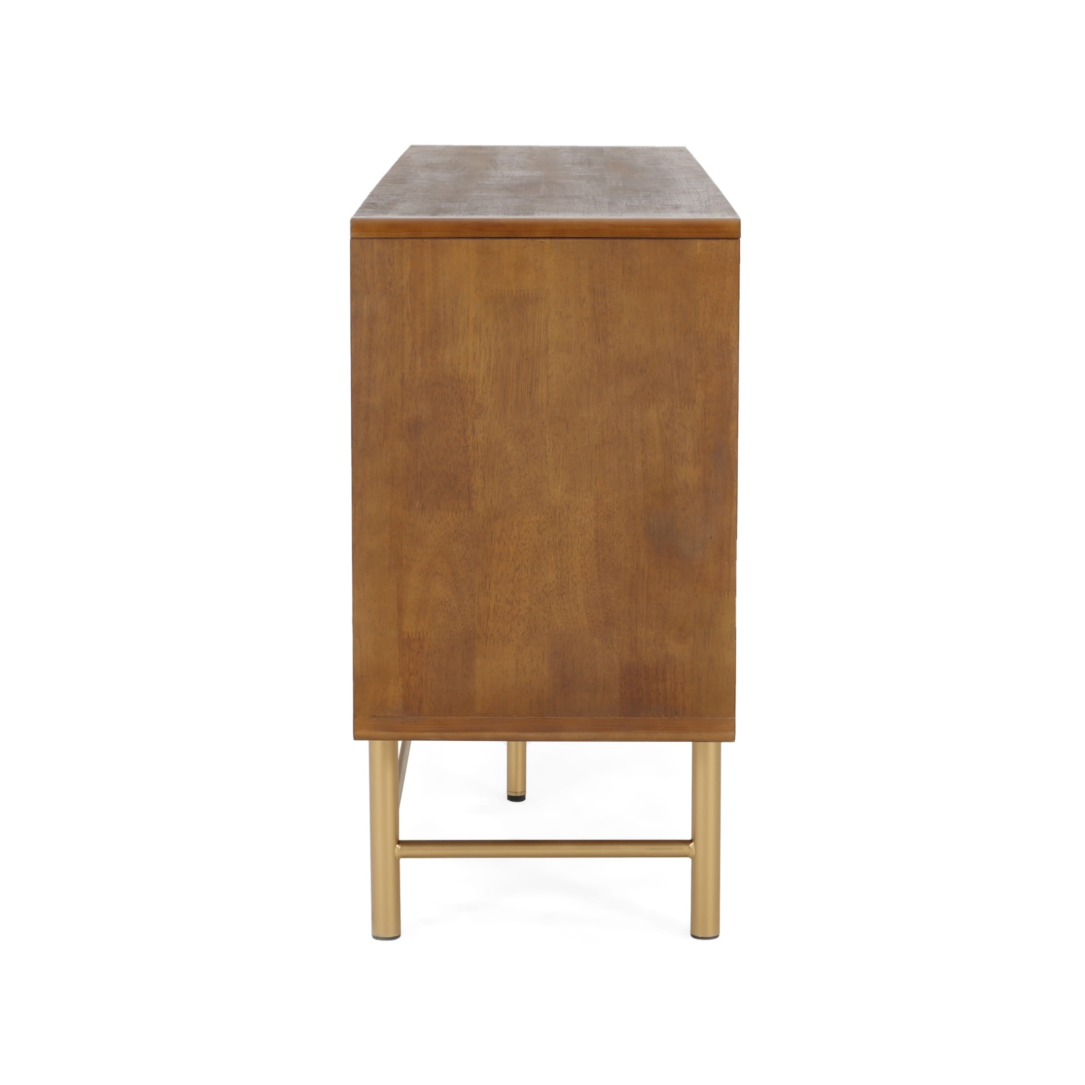 Christopher Knight Home Modern Scandinavian 4-Door Sideboard, Storage Cabinet with Adjustable Shelves, Brown