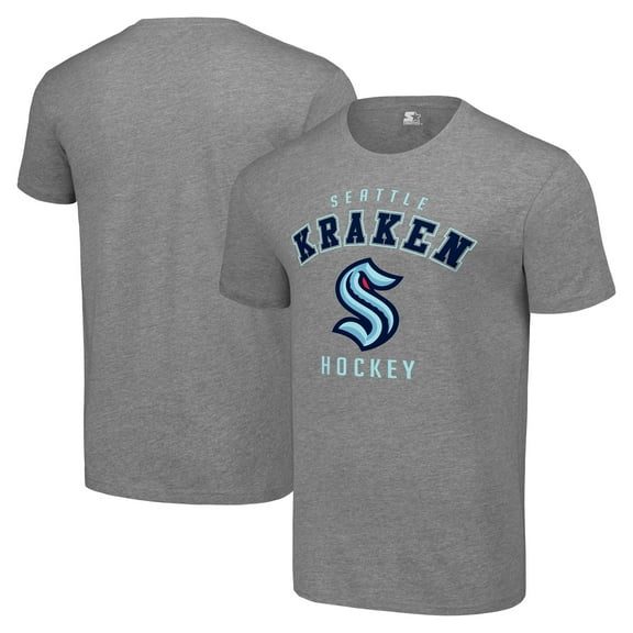 Men's Starter Heather Gray Seattle Kraken Logo T-Shirt