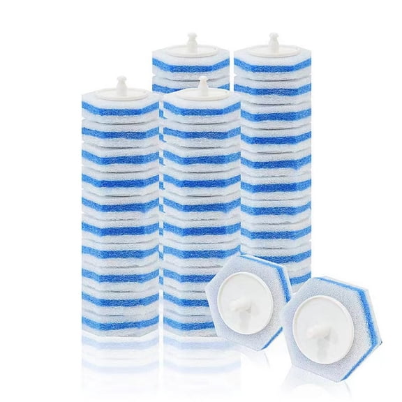 Upgraded 50pcs Toilet Wand Refills fits Clorox Toilet Wand, Thickened Cleaning Layer, Won’t Fall Apart, Disposable Bathroom Cleaning Scrub Pads with Fresh Scent, for Home & Commercial Use