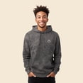 thumbnail image 4 of Dalix Smile Face Embroidered Fleece Hoodie Mineral Wash Long Sleeve Sweatshirt Mens in Gray M Medium, 4 of 5