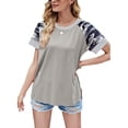 thumbnail image 2 of Blusa casual de verano con cuello redondo y manga corta para mujer, 2 of 6