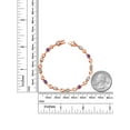 thumbnail image 3 of Gem Stone King 18K Rose Gold Plated Silver White Created Sapphire and Purple Amethyst and White Lab Grown Diamond Bracelet for Women (2.27 Cttw, Gemstone September Birthstone, Round 4MM, 6.5 inch), 3 of 3
