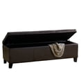 thumbnail image 4 of Benjara Elias Storage Ottoman Bench, Detailed Brown Faux Leather, 51 Inch, 4 of 5