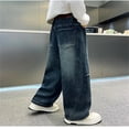 thumbnail image 7 of Jeans for Kids Blue Jeans for Boys Baggy Jeans Boys Straight Leg Jeans Boys Wide Leg Jeans Elastic Waist Jeans 13-14 Years, 7 of 7
