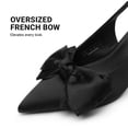 thumbnail image 6 of DREAM PAIRS Women’s Slingback Pumps, 3-Inch Stiletto High Heels with Bow, Closed Toe Satin Dress Shoes for Wedding & Work, 6 of 8