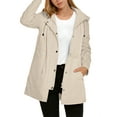 thumbnail image 4 of Fantaslook Fall Jackets for Women Hooded Windbreaker Water-Resistant Long Coat Outdoor Trench Coat with pockets, 4 of 8