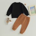 thumbnail image 4 of Fortune Toddler Boy 2PCS Fall Set, Long Sleeve Letter Pie Print Sweatshirt Tops Drawstring Pants, 4 of 8