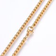 thumbnail image 2 of 304 Stainless Steel Box Chain Necklaces with Lobster Claw Clasps Golden 17.7 inch(45cm) 2mm, 2 of 2