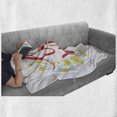 thumbnail image 6 of Romantic Soft Flannel Fleece Throw Blanket, Love Wins Words in Floral Wreath Inspiration Life Display, Cozy Plush for Indoor and Outdoor Use, 60" x 80", Red Yellow Sky Blue, by Ambesonne, 6 of 6