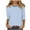 Light Blue, variant on ZQUUVOU Women's T-Shirts Plaid Printed Crew Neck 3/4 Sleeve Blouse(Black,L)