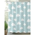 thumbnail image 2 of White Clouds Pattern Shower Curtain, Sky Blue Bathroom Decor Curtains Set with Hooks, Waterproof Fabric Home Accessories， 72 X 78 Inch Long, 2 of 6