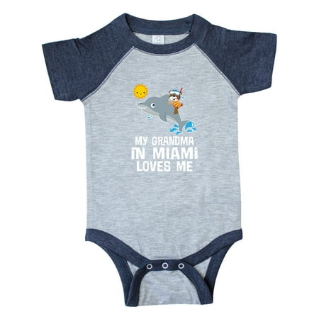 

Inktastic Grandma in Miami Florida Loves Me Gift Baby Boy or Baby Girl Bodysuit
