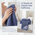 thumbnail image 3 of REGALWOVEN Hand Towels Set of 2 Embroidered Floral Pattern Decorative Towel Cotton Absorbent Soft Bathroom Hand Towel Set Navy Blue 14" x 31", 3 of 6