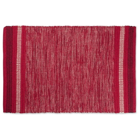Varigated Red Recycled Yarn Rug 2x3-ft