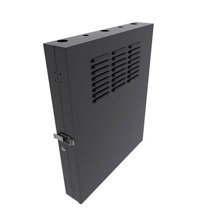 NavePoint 2U Vertical Server Rack Enclosure, Low Profile, 23.6" Deep, Max Weight Capacity 150 lbs - 2U Network Cabinet Vertical Wall Mount, Perforated, Black