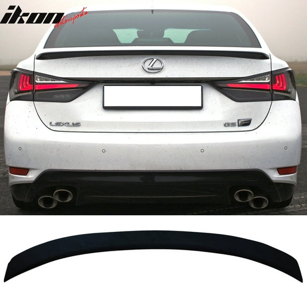 Ikon Motorsports Compatible With 13 19 Lexus Gs350 F Sport Sedan Oe Factory Style Rear Trunk Spoiler Wing Matte Black 13 14 15 16 17 18 19 Walmart Com