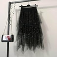 thumbnail image 4 of vigerkar Sequin Tulle Skirts for Women Long Sequin Skirt Tutu High Low Skirt Sparkly Layered Elastic Waist A-Line Skirt Black, S, 4 of 4