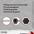 thumbnail image 4 of Set de 2 Mancuernas Hexagonales de Acero 25lb Fuxion Sports FS-MH202GM-25L, 4 of 12