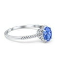 thumbnail image 5 of Halo Oval Fashion Ring Tanzanite CZ Accent 925 Sterling Silver Size 4, 5 of 6