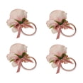 thumbnail image 1 of Juego de Servilleteros de Flores Artesanales Servilleteros Florales para Decoración de Mesa de Boda Anillo de Perlas de Flor Rosa ANGGREK Otros, 1 of 8