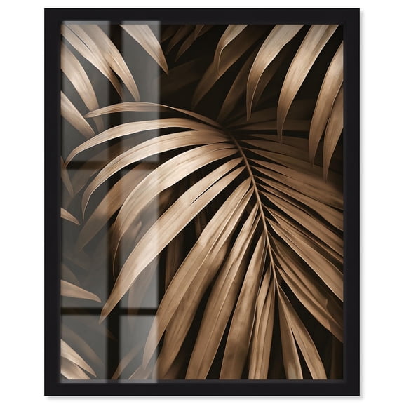 Shadowed Fronds Shadowbox Print Palm Tree Art by Art Remedy, Black Frame, 16 x 20