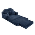 thumbnail image 2 of Holaki 67" Oversized Sponge Compression Chaise Lounge Sofa Indoor, Comfy Corduroy Lounge Deep Seat Sleeper Sofa Bed with Cup Holders & Side Pockets, Convertible Sofa Couch for Living Room, Blue, 2 of 9